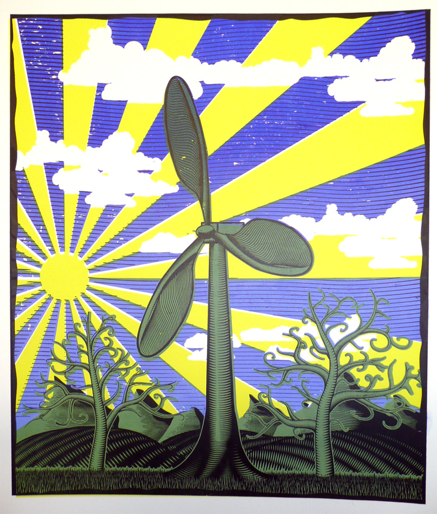 Energy screen print in colour